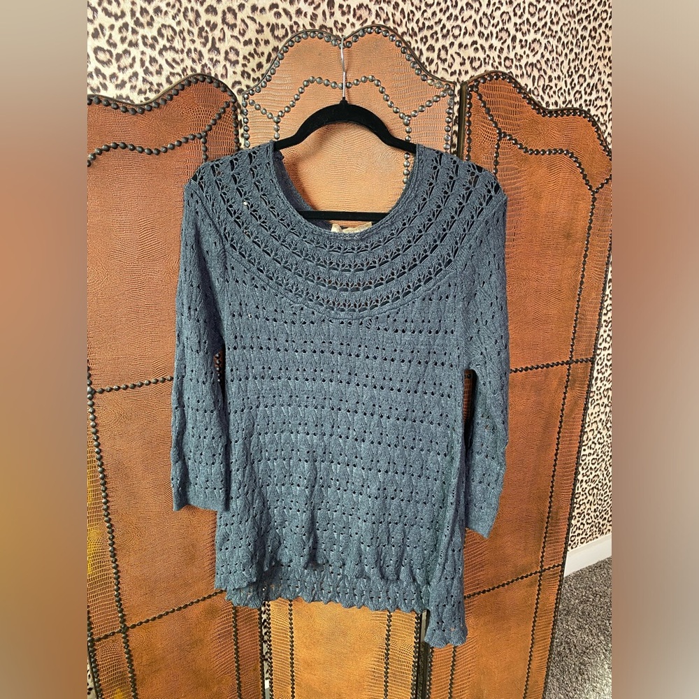 Y2K Vintage America Crochet Sweater